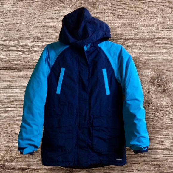 Lands End blue waterproof winter coat. Size 14.
